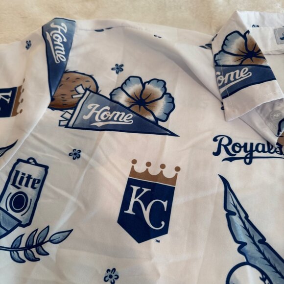 BWM Global Kansas City Royals Hawaiian Button Down Shirt Size XL - Picture 6 of 12